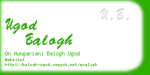 ugod balogh business card